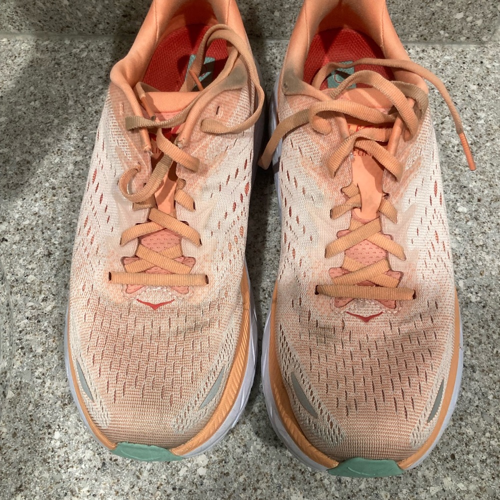 Hoka peach/orange color women’s shoes